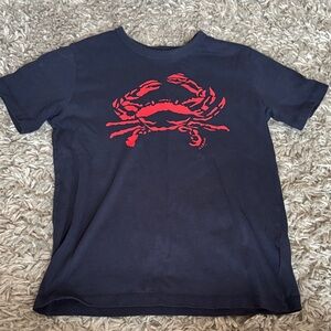 J. Crew Kids Navy Blue Tee with Red Crab Design